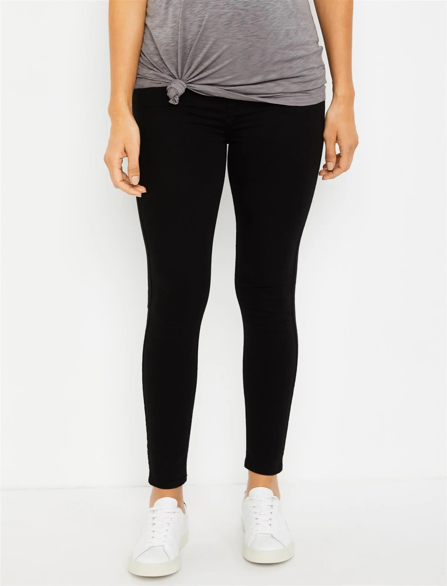 7 For All Mankind Secret Fit Belly B(air) Ankle Skinny Maternity Jeans in Black