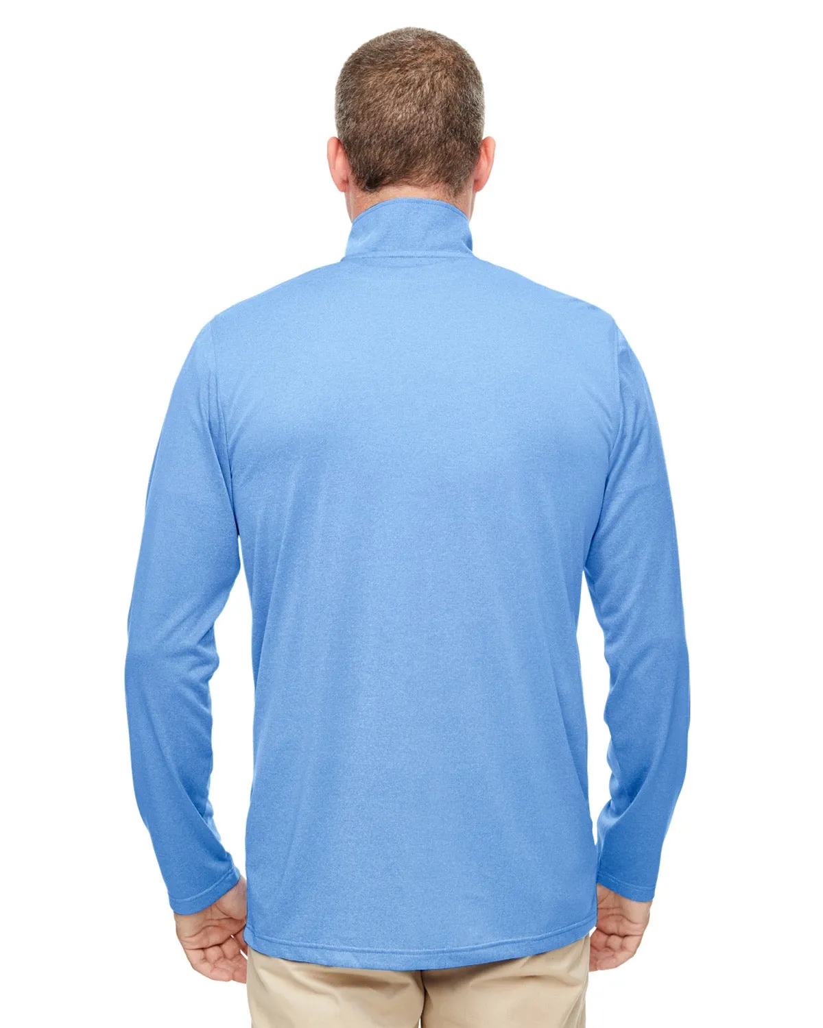 8618 UltraClub Men's Cool & Dry Heathered Performance Quarter-Zip