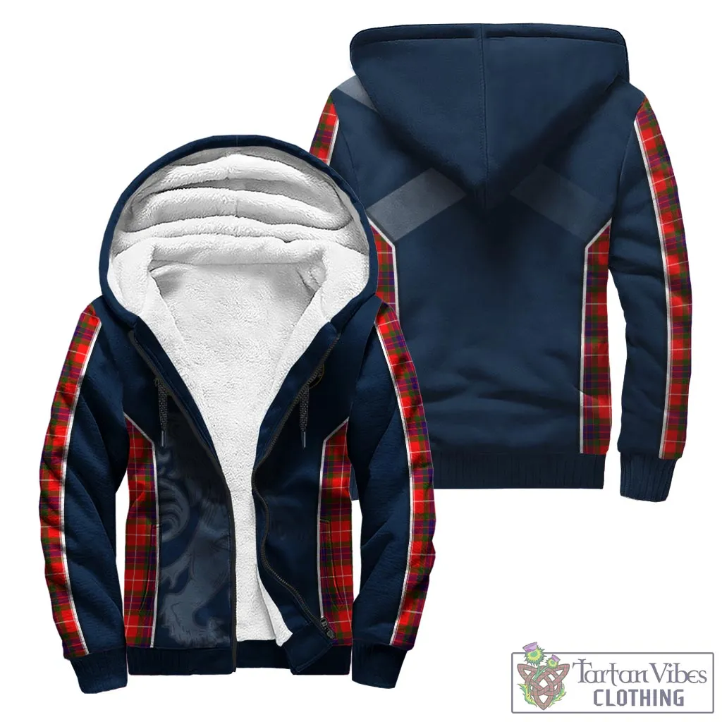 Abernethy Tartan Sherpa Hoodie with Family Crest and Lion Rampant Vibes Sport Style