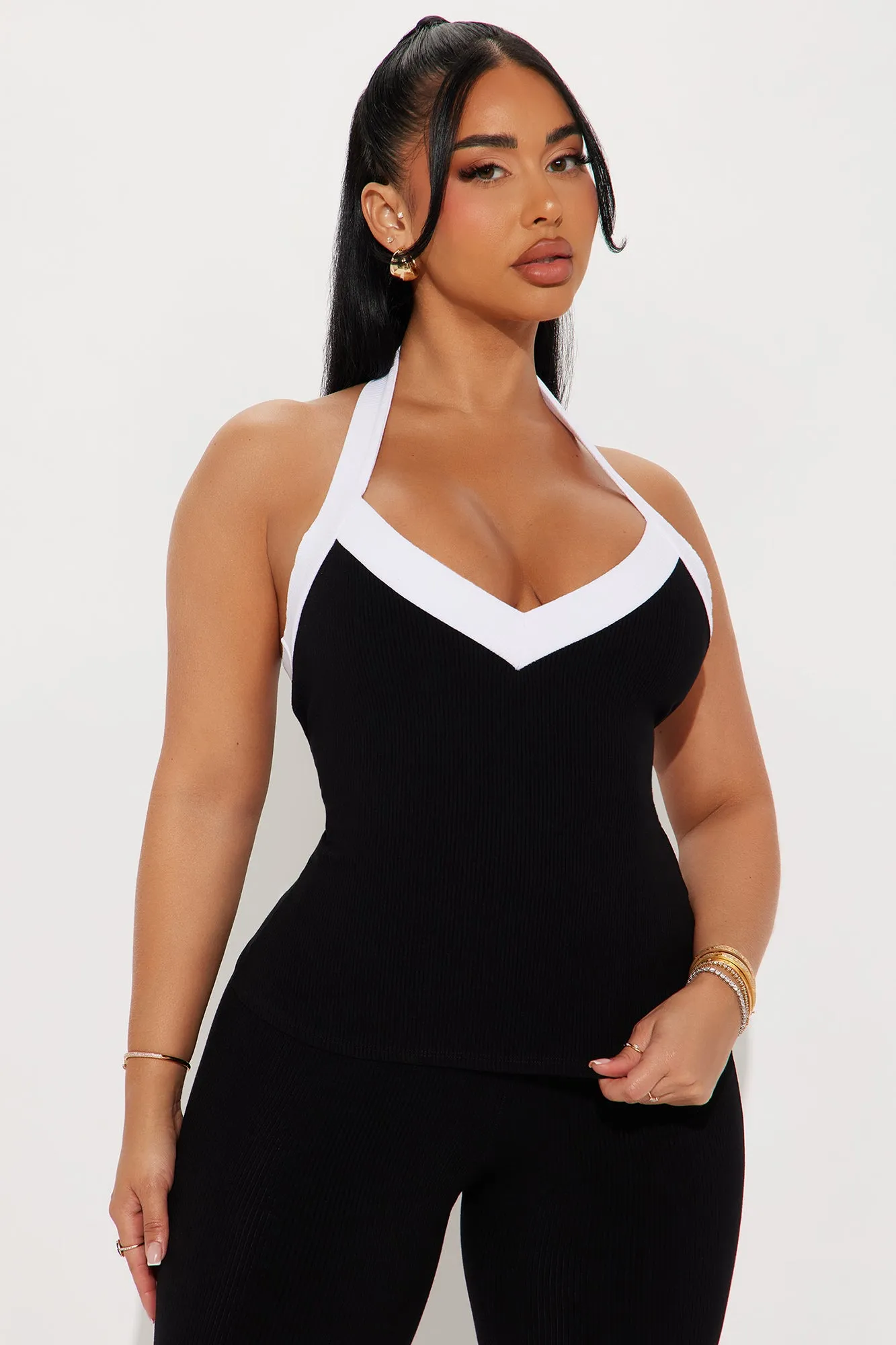 Aisha Snatched Pant Set - Black/White