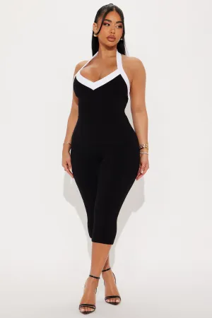 Aisha Snatched Pant Set - Black/White