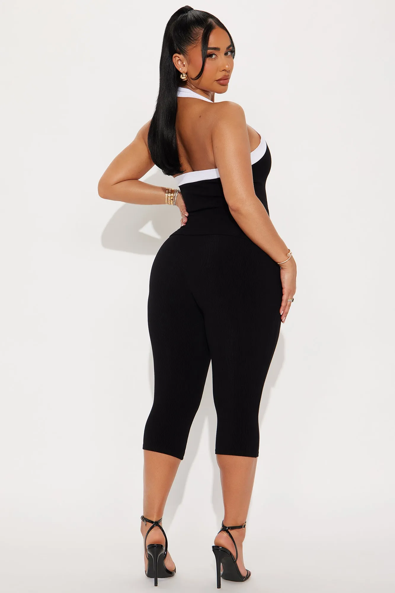 Aisha Snatched Pant Set - Black/White