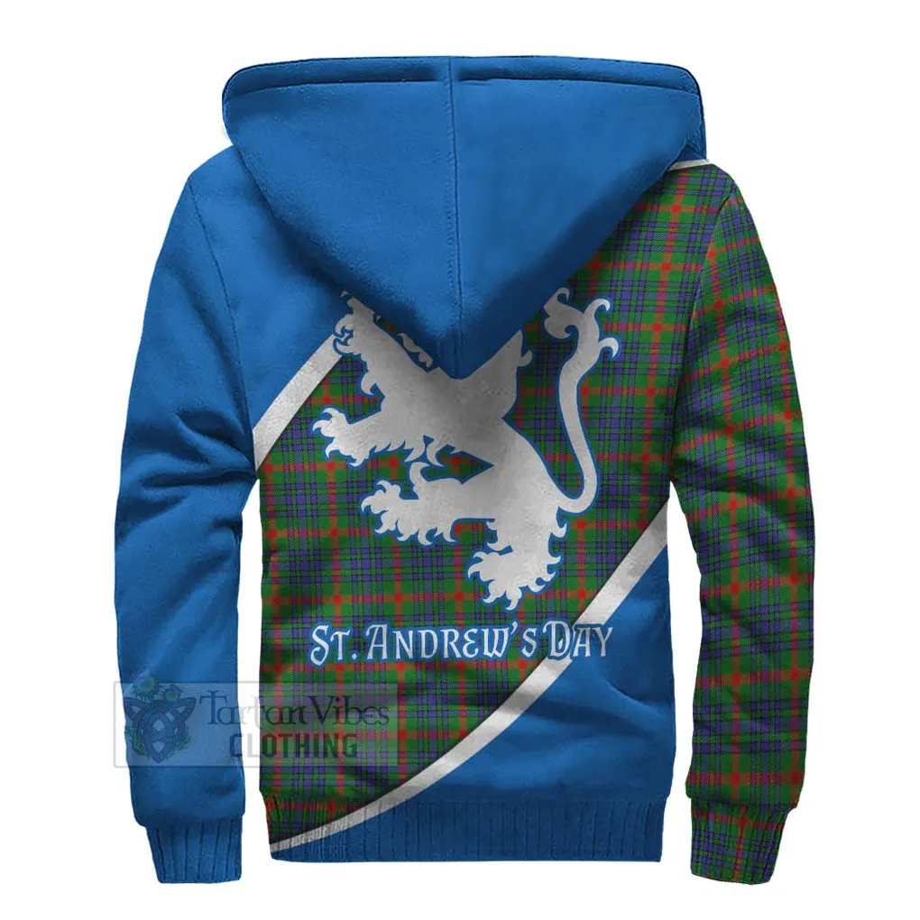 Aiton Family Crest Tartan Sherpa Hoodie Celebrate Saint Andrew's Day in Style