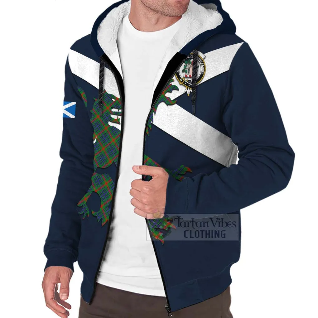 Aiton Tartan Lion Rampant Sherpa Hoodie  Proudly Display Your Heritage with Alba Gu Brath and Clan Name