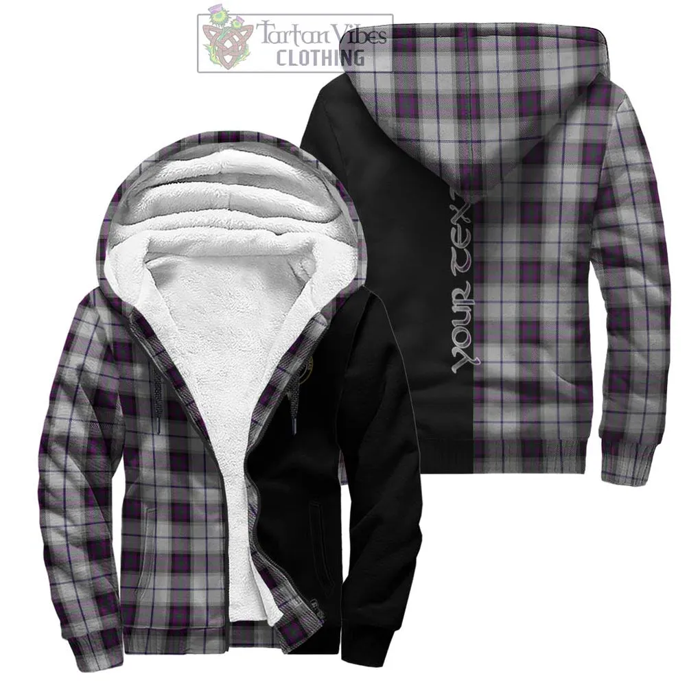 Alexander of Menstry Dress Tartan Sherpa Hoodie with Family Crest and Half Of Me Style