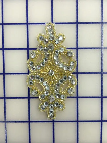 Applique - Sparkly Crystal and Gold Beaded Close-Out