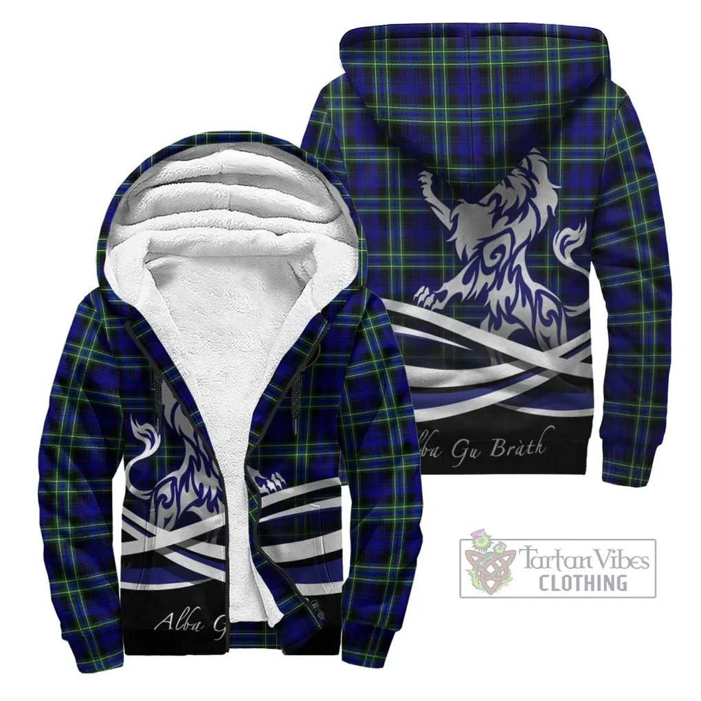 Arbuthnot Modern Tartan Sherpa Hoodie with Alba Gu Brath Regal Lion Emblem