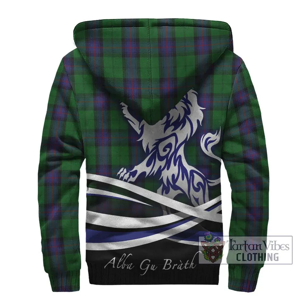 Armstrong Tartan Sherpa Hoodie with Alba Gu Brath Regal Lion Emblem