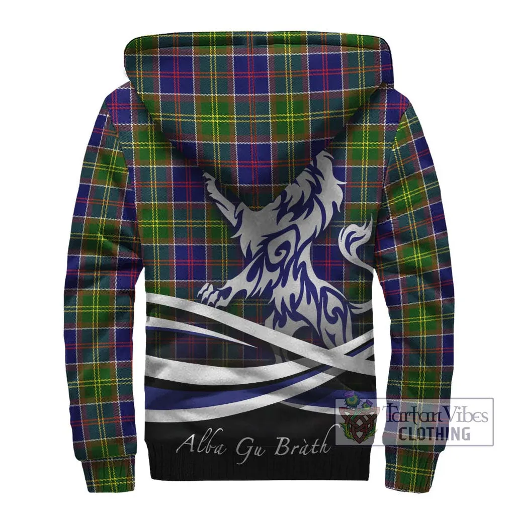 Arnott Tartan Sherpa Hoodie with Alba Gu Brath Regal Lion Emblem