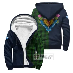 Arthur Tartan Sherpa Hoodie Alba with Scottish Lion Royal Arm Half Style