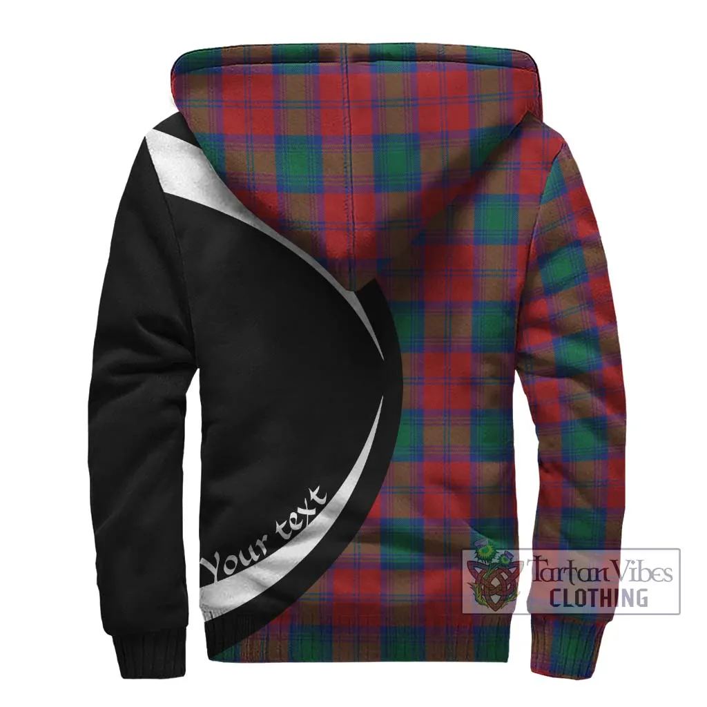 Auchinleck (Affleck) Tartan Sherpa Hoodie with Family Crest Circle Style