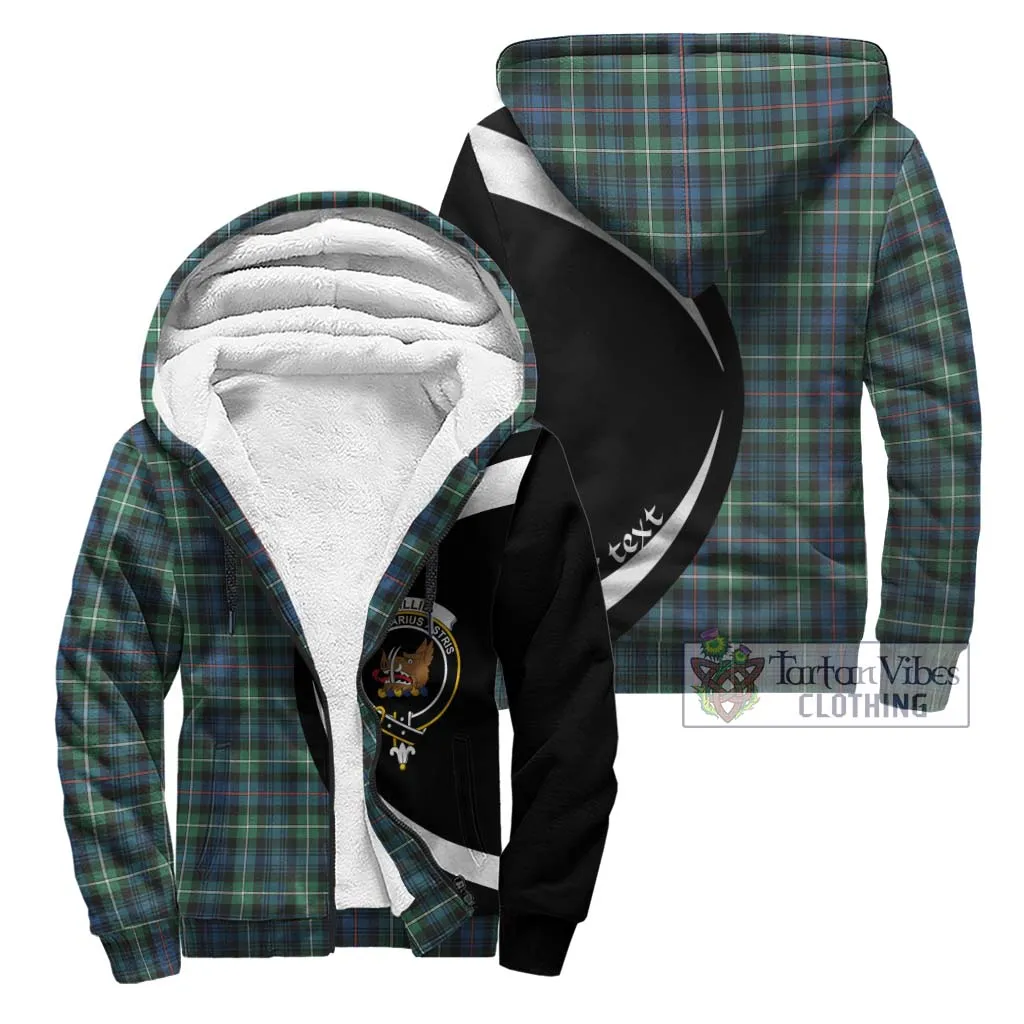 Baillie Ancient Tartan Sherpa Hoodie with Family Crest Circle Style