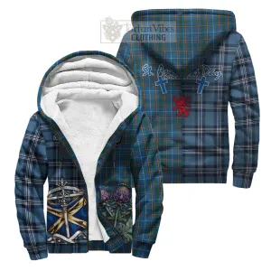 Bain Tartan Sherpa Hoodie Happy St. Andrew's Day Half Tartan Style