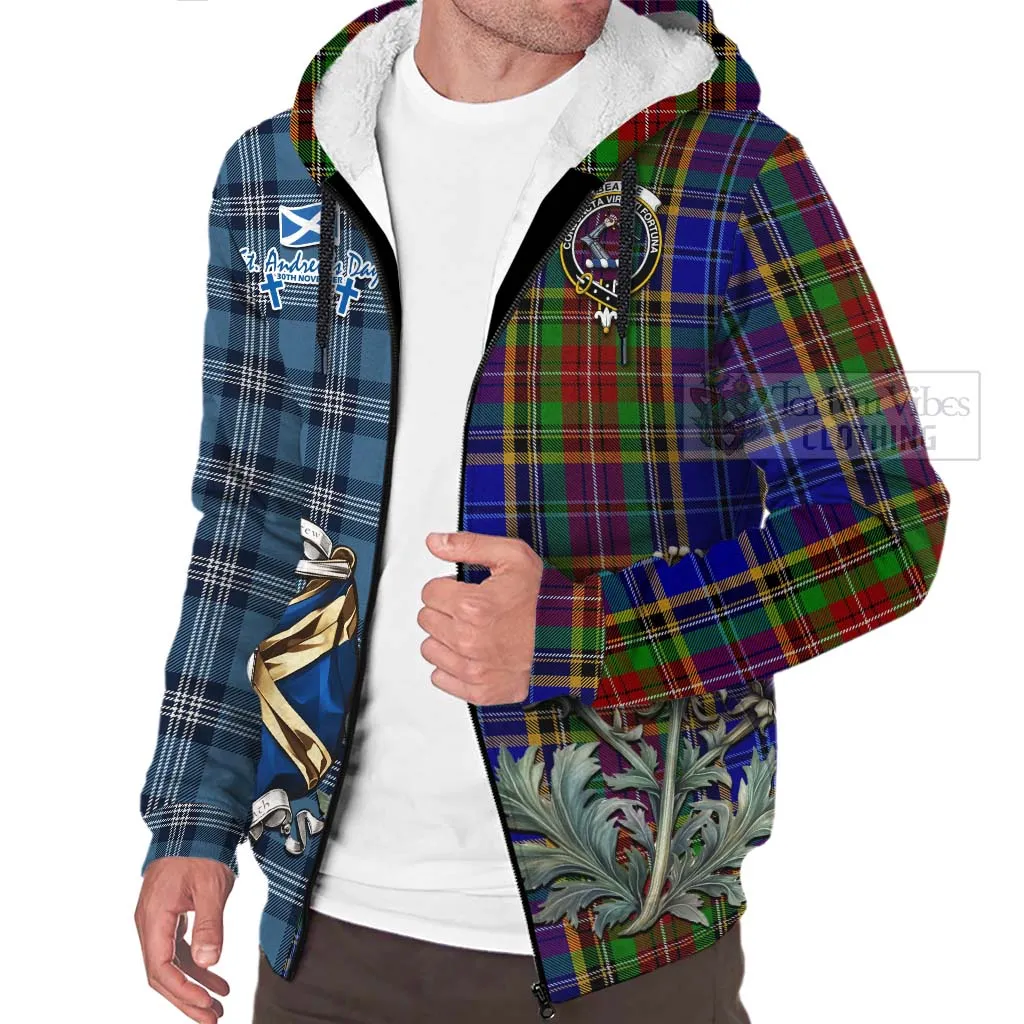 Beattie (Beatty) Tartan Sherpa Hoodie Happy St. Andrew's Day Half Tartan Style