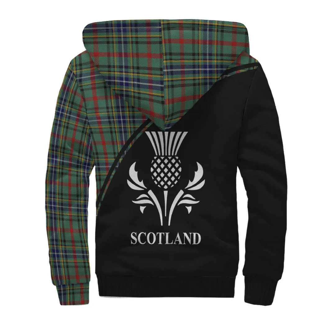 Bisset Tartan Sherpa Hoodie with Family Crest Curve Style