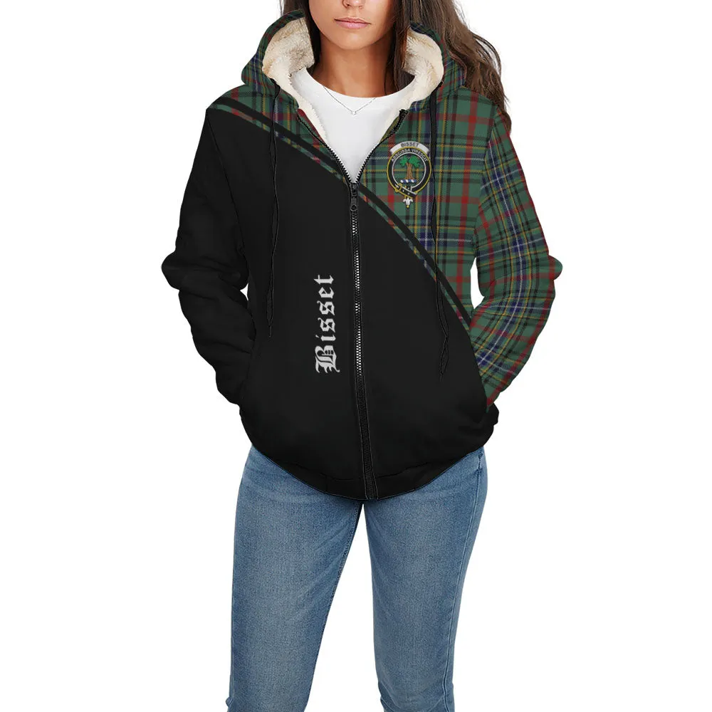 Bisset Tartan Sherpa Hoodie with Family Crest Curve Style