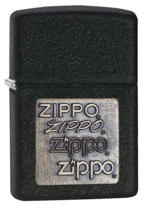 Black Crackle Gold Zippo Logo