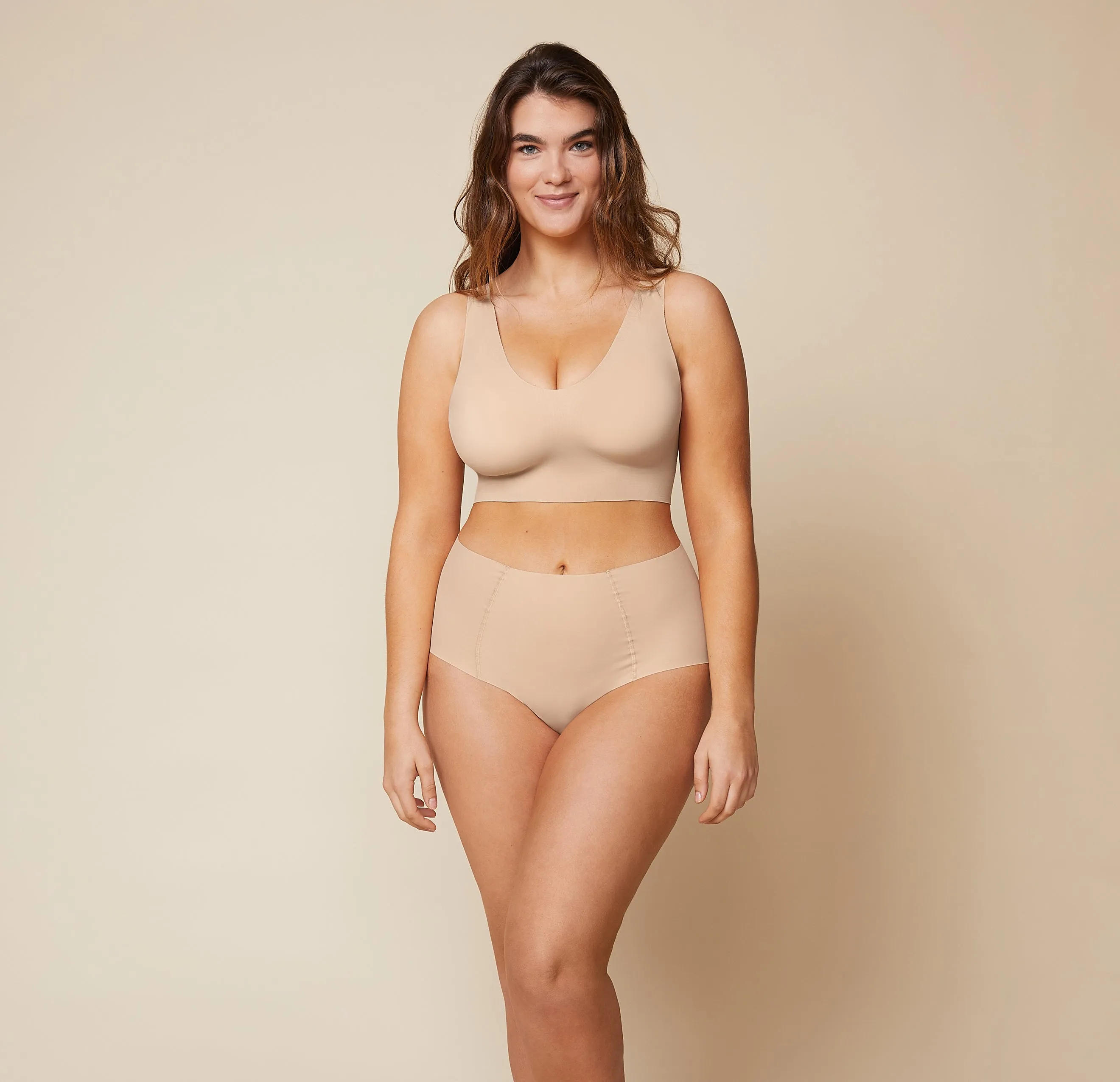 Bliss Sleek Lined Bralette - Beige