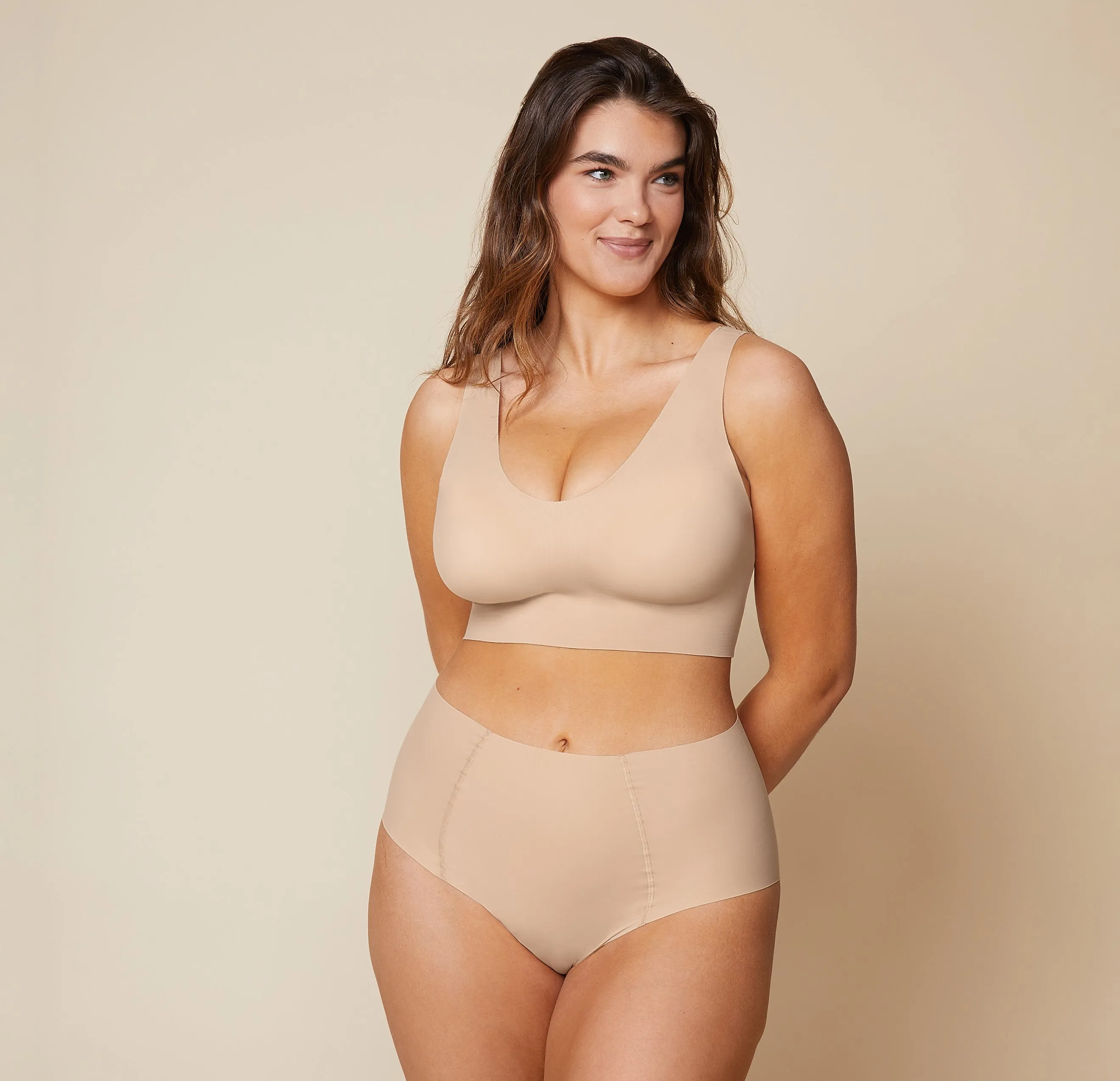 Bliss Sleek Lined Bralette - Beige