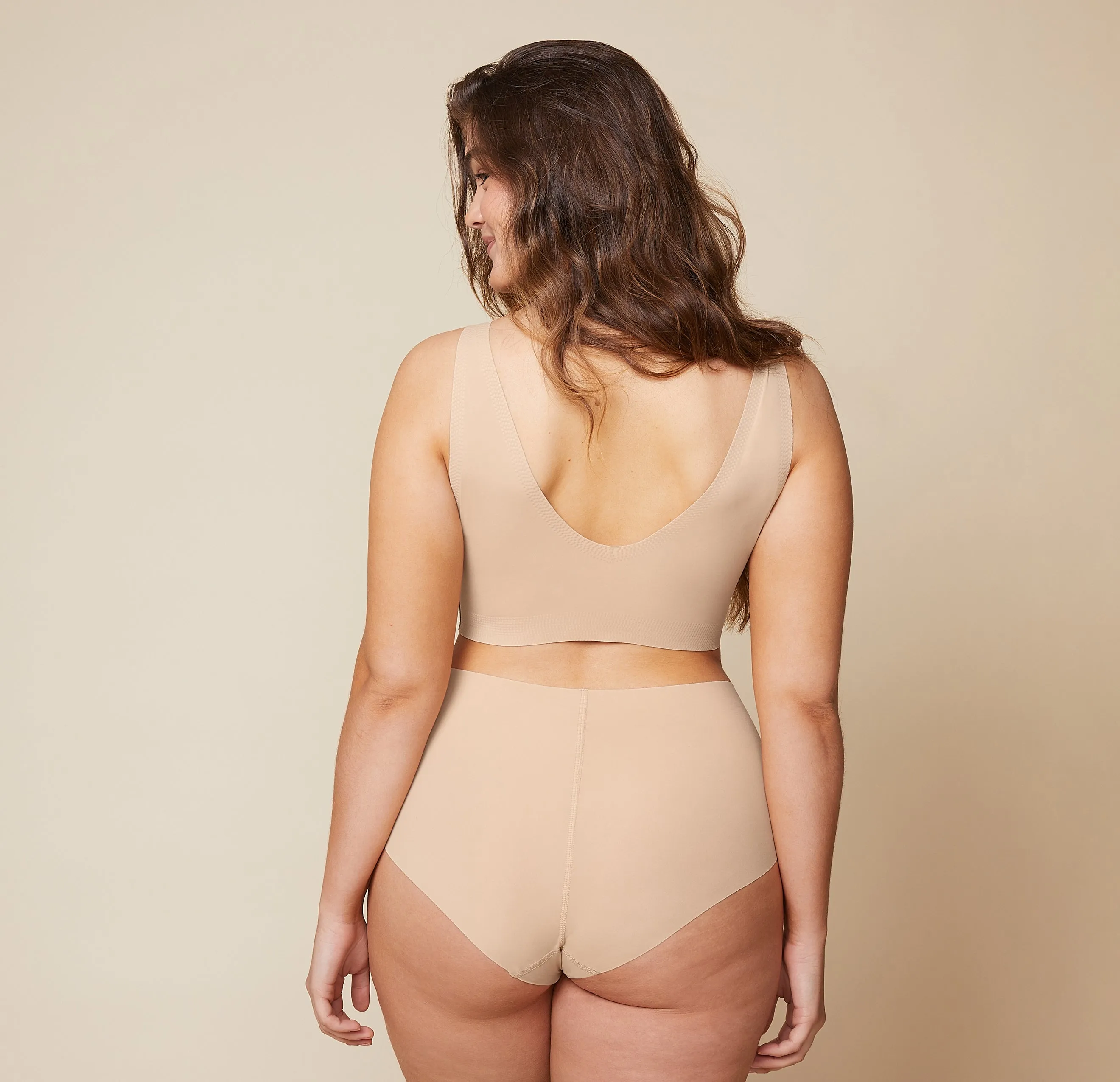 Bliss Sleek Lined Bralette - Beige