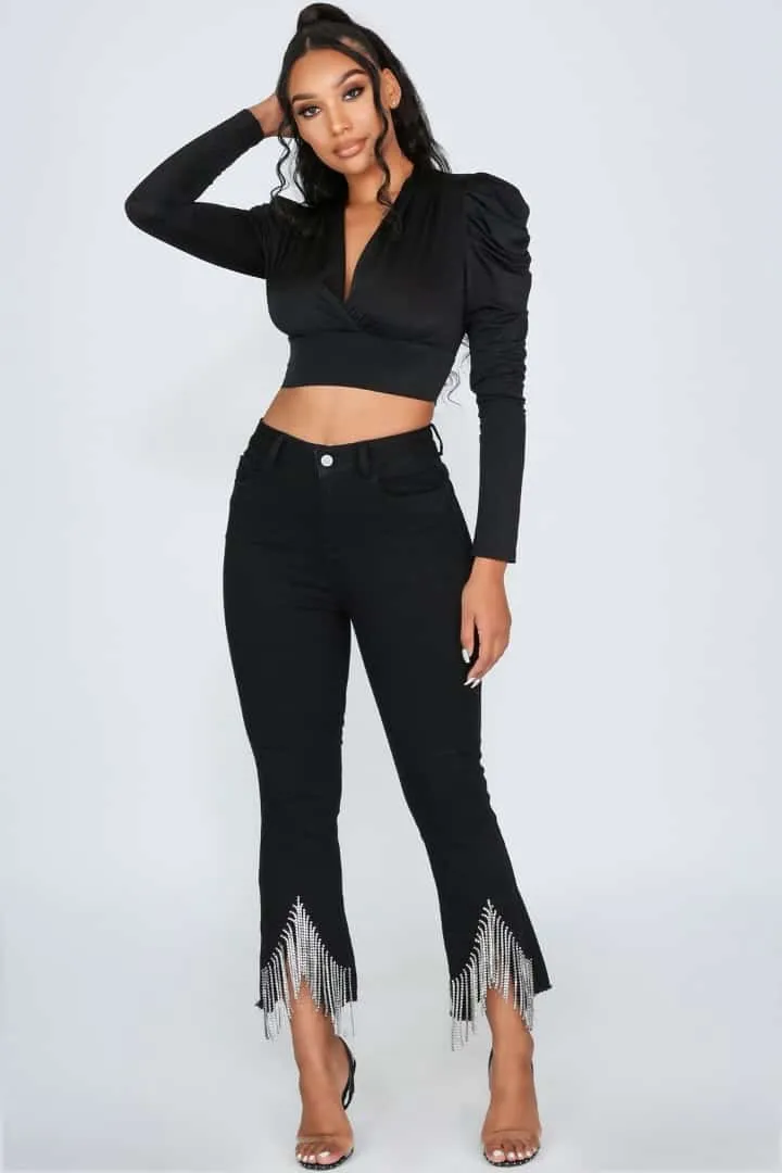 Bottom Jarkan diamond fringes pant