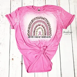 Breast Cancer Awareness Leopard Rainbow Pink Shirt