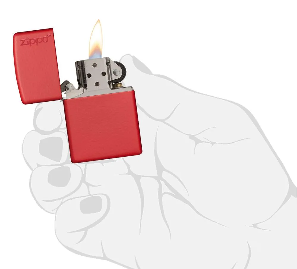 Classic Red Matte Zippo Logo