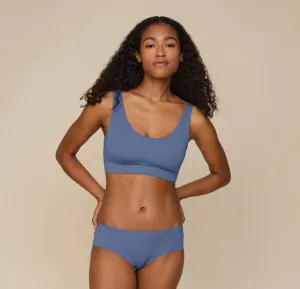 Cloud Cotton Scoop Bralette - Cerulean