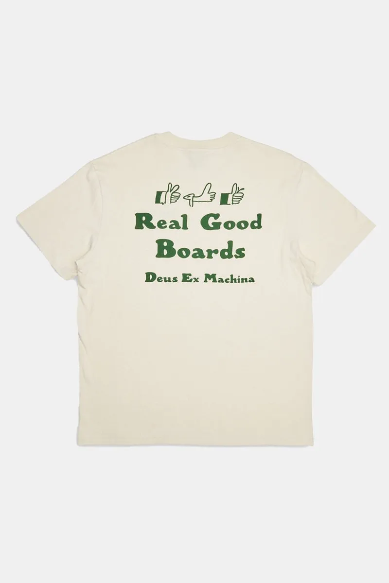 Deus Real Good Tee Recycled Cotton T-Shirt (Dirty White)