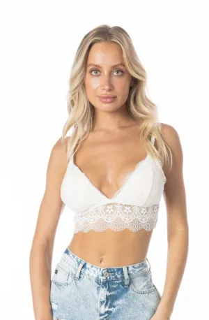 Five Crowns Lace Bralette White