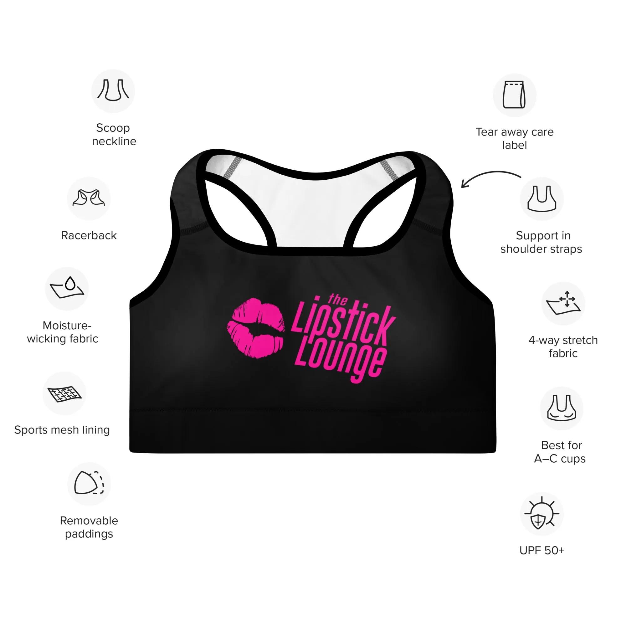 Lipstick Lounge Barbie Pink Sports Bra