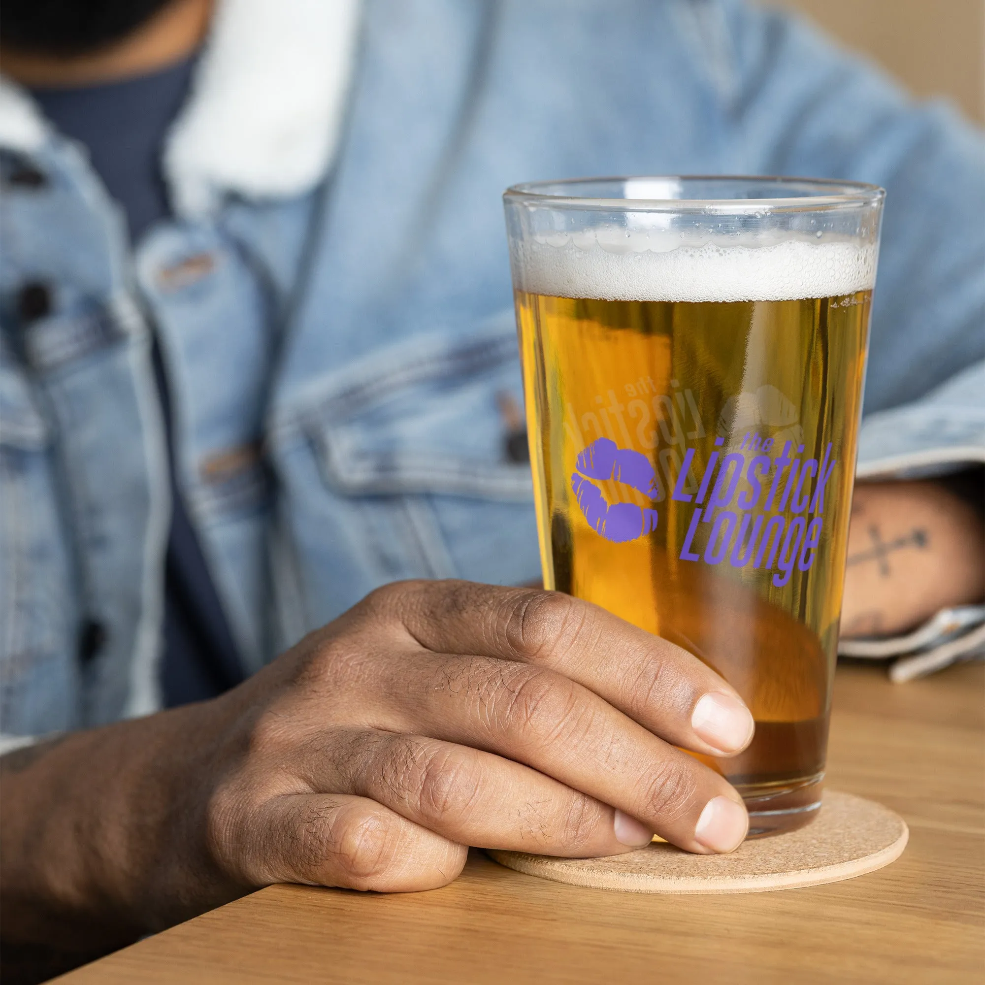 Lipstick Lounge Purple Logo Pint Glass