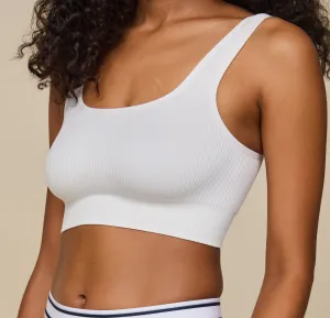 Lounge Rib Scoop Bralette - White