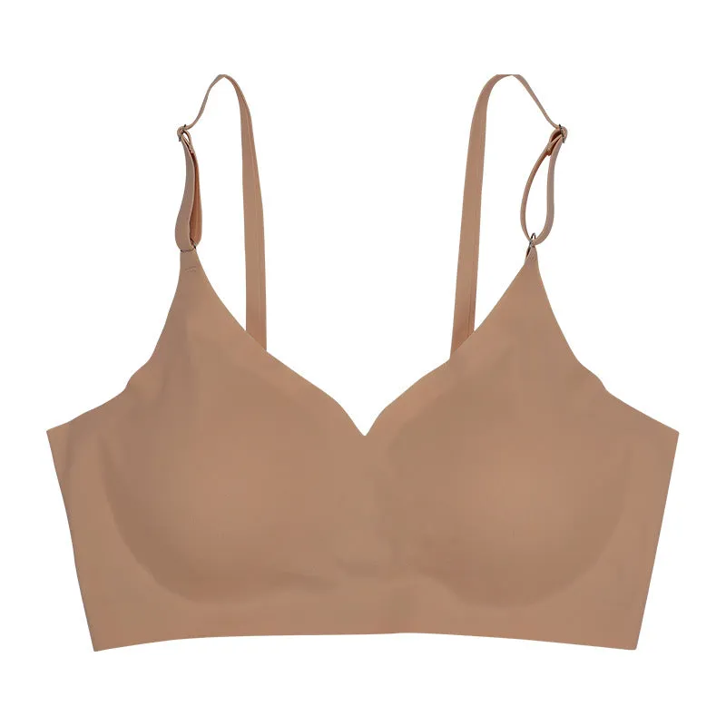 Low Back Seamless Push-up Wireless Bra Tan