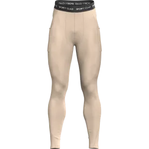 Men's Beige Thermal Base Layer Compression Leggings