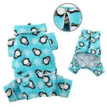 Penguins & Snowflake Flannel Pajama - Turquoise