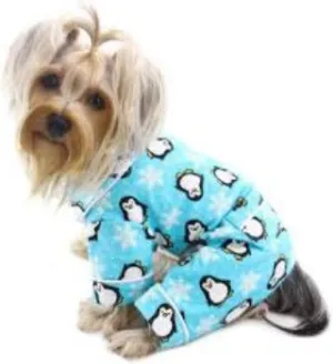 Penguins & Snowflake Flannel Pajama - Turquoise