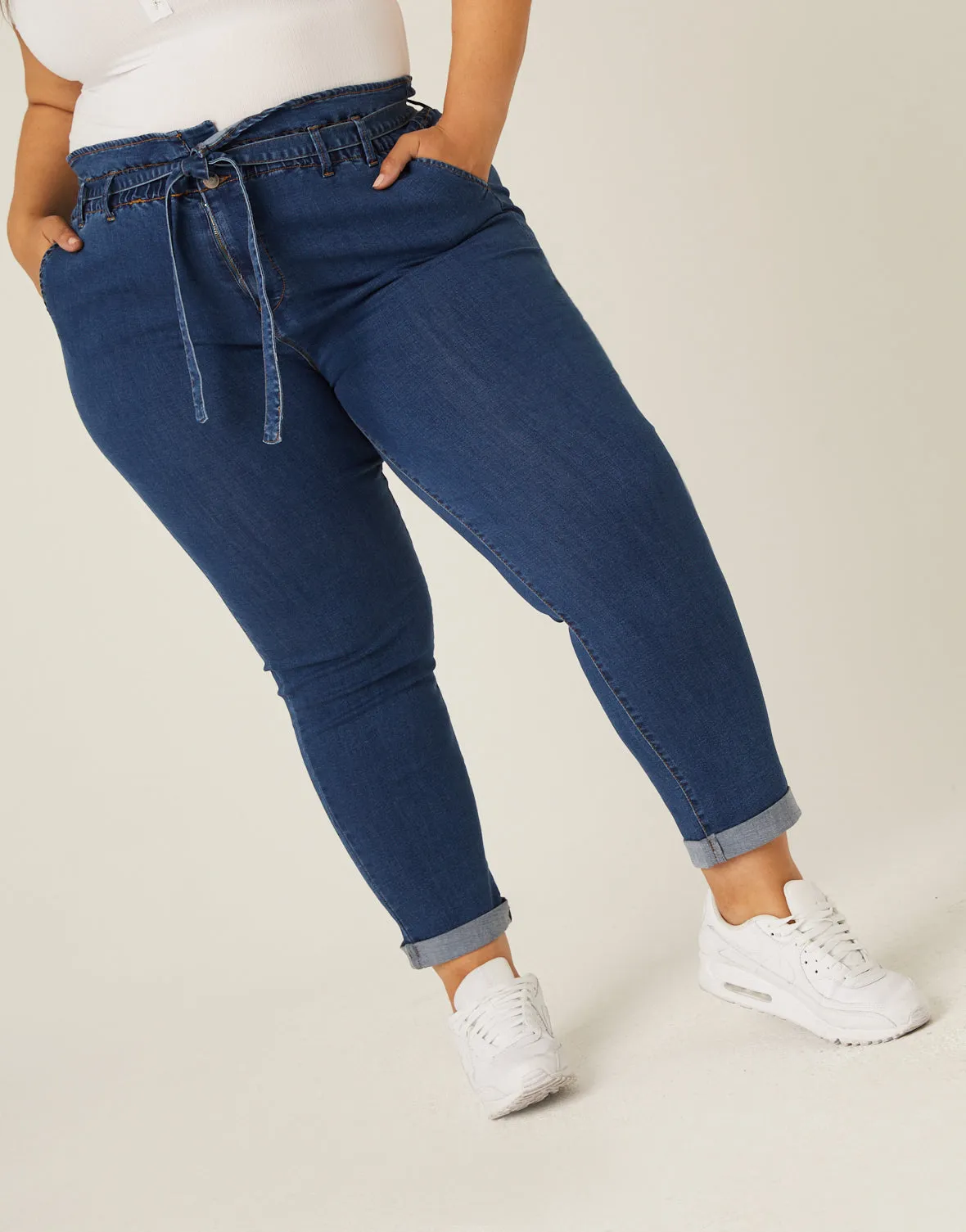 Plus Size Paper Bag Jeans