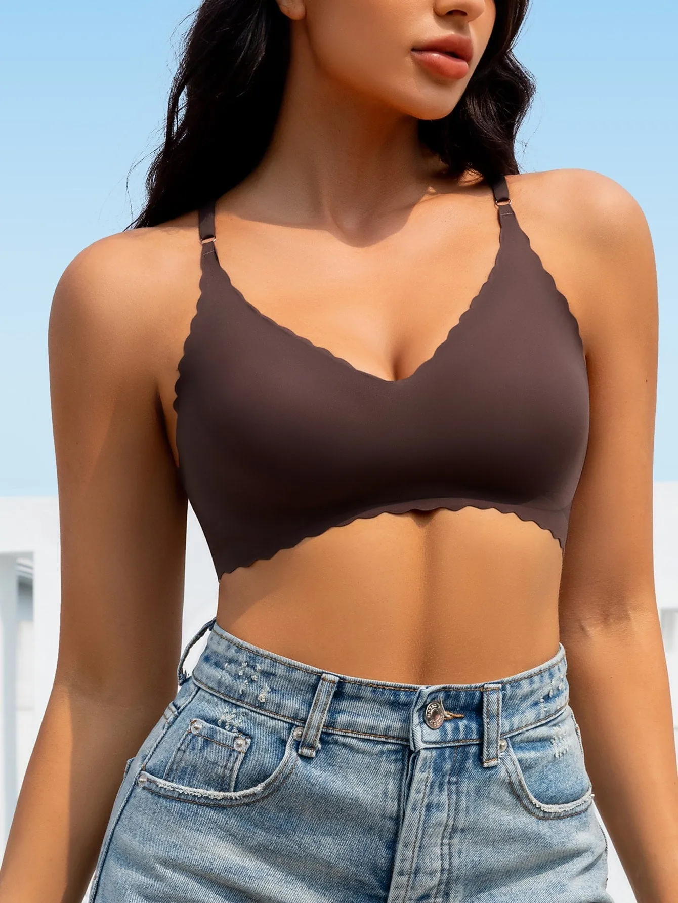 Semicircle Decorative Border Wireless Bra