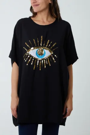 Sequin Evil Eye Top