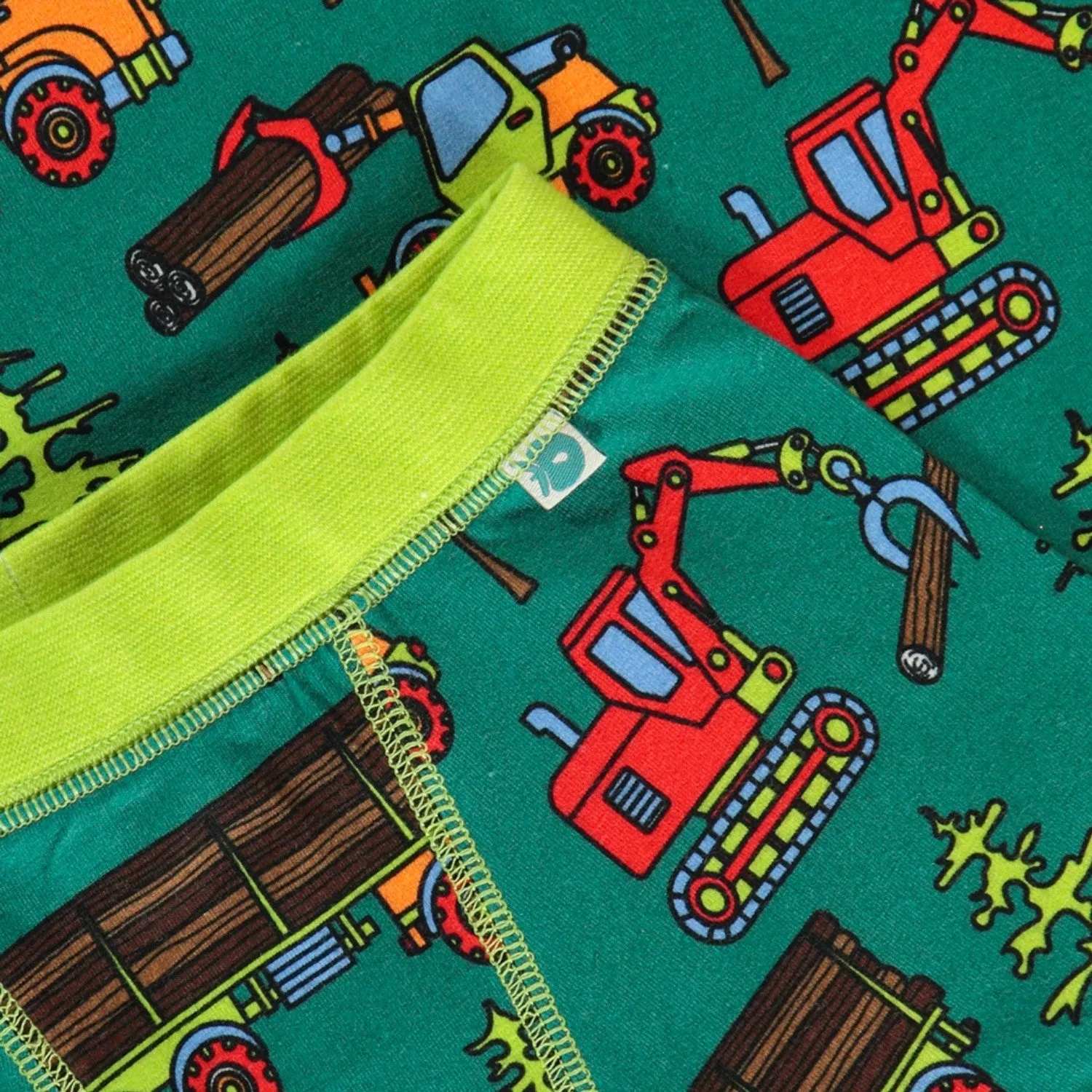 Småfolk Petroleum Green Underwear Set With Machines