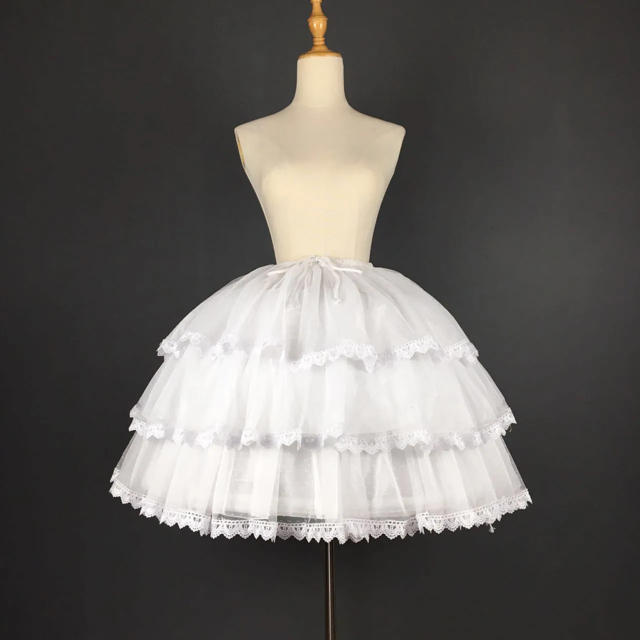 Sweet Short Convertible Rockability Petticoat Lace Trimmed A line/Ball Gown Lolita Pettiskirt