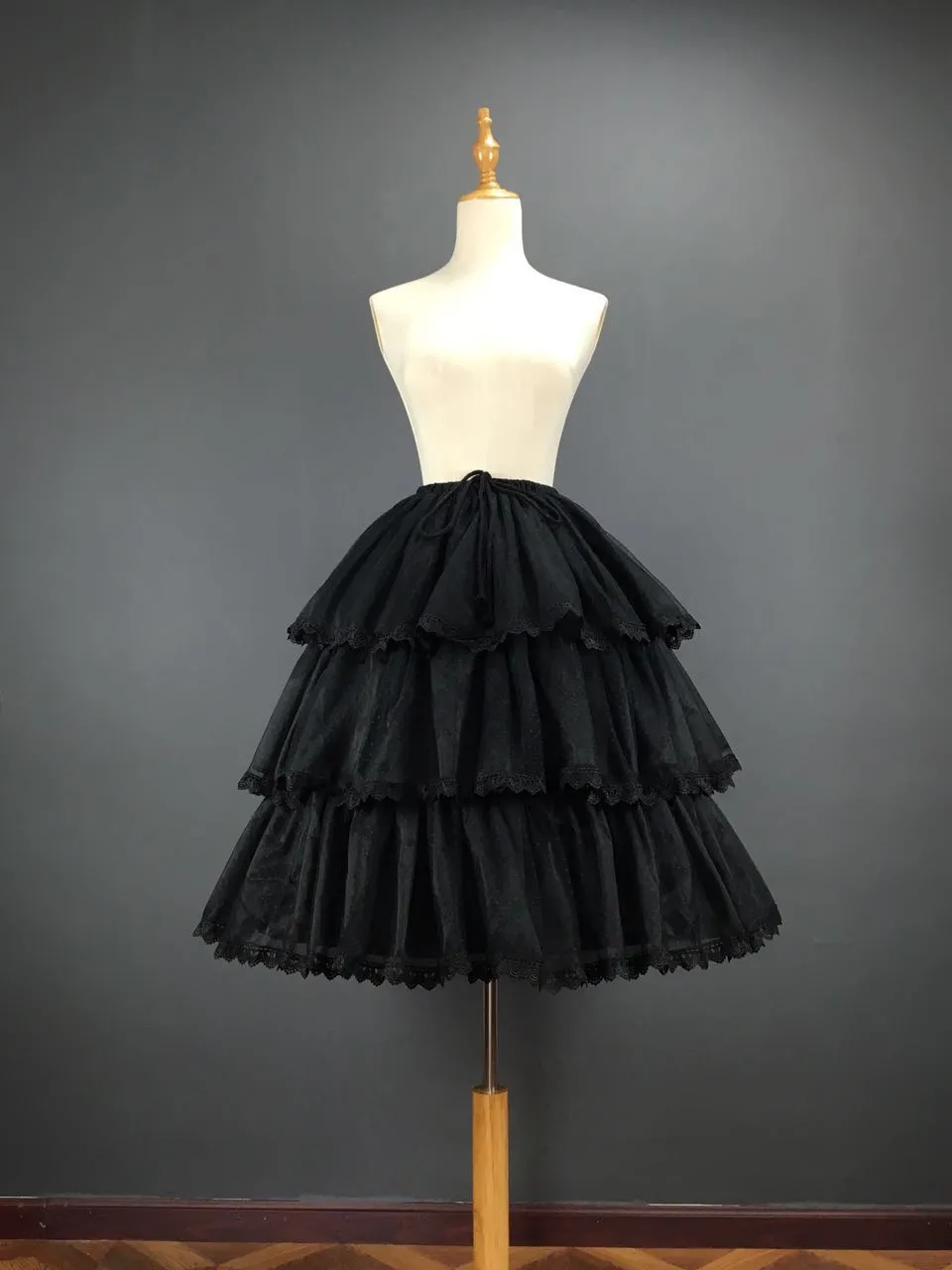 Sweet Short Convertible Rockability Petticoat Lace Trimmed A line/Ball Gown Lolita Pettiskirt