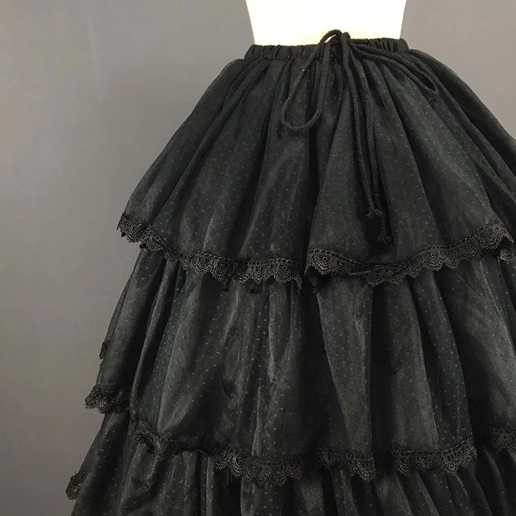 Sweet Short Convertible Rockability Petticoat Lace Trimmed A line/Ball Gown Lolita Pettiskirt