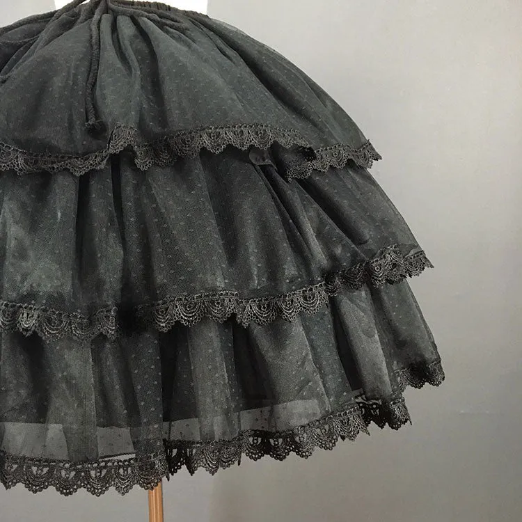 Sweet Short Convertible Rockability Petticoat Lace Trimmed A line/Ball Gown Lolita Pettiskirt