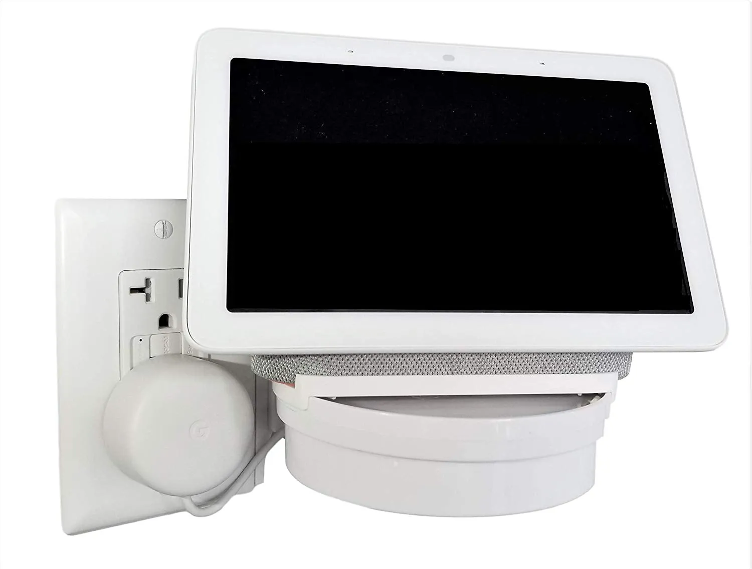 The Easy Outlet Shelf with Swivel Adapter for Google Home Hub