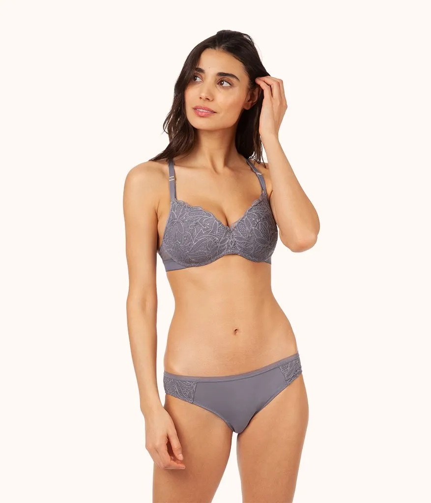 The Lace No-Wire Push-Up Trio: Toasted Almond/Jet Black/Smoke