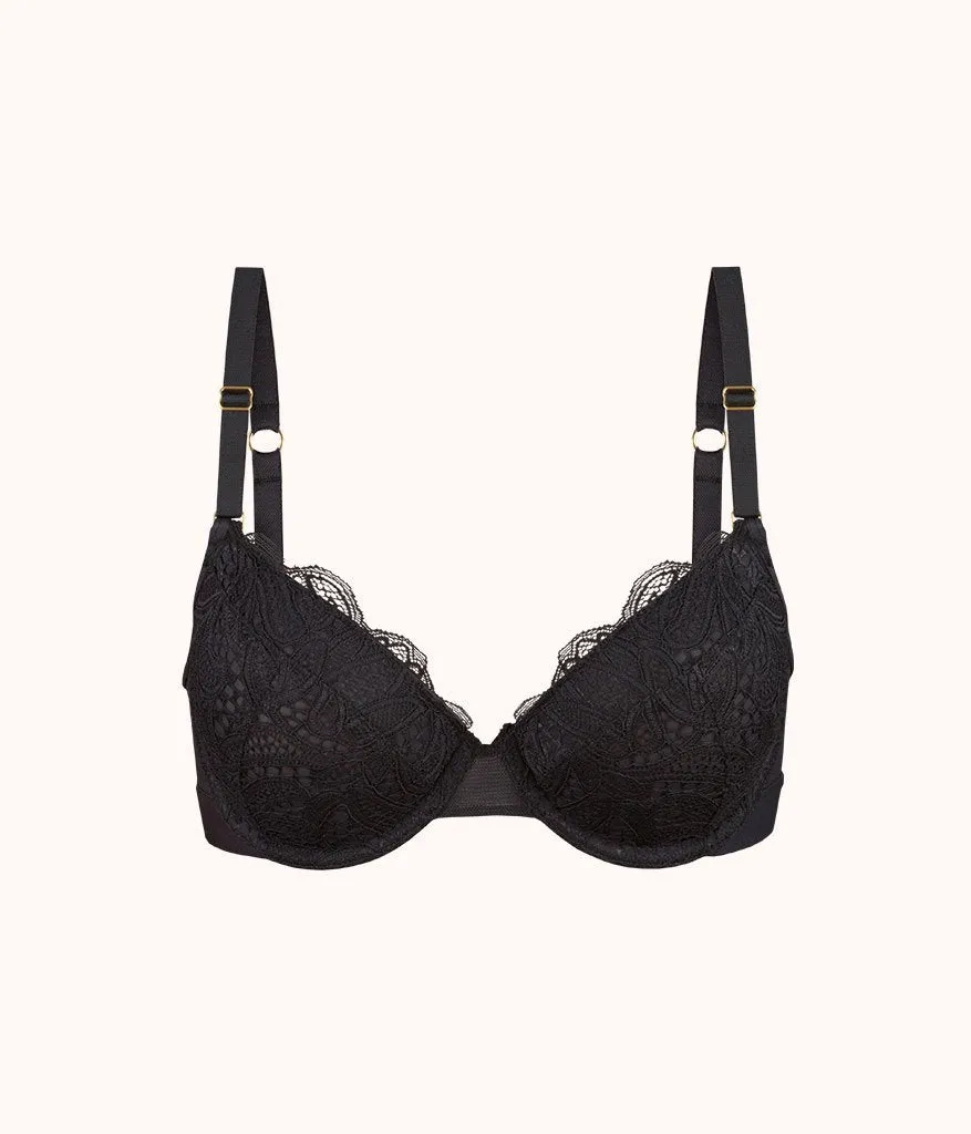 The Lace T-Shirt Bra: Jet Black