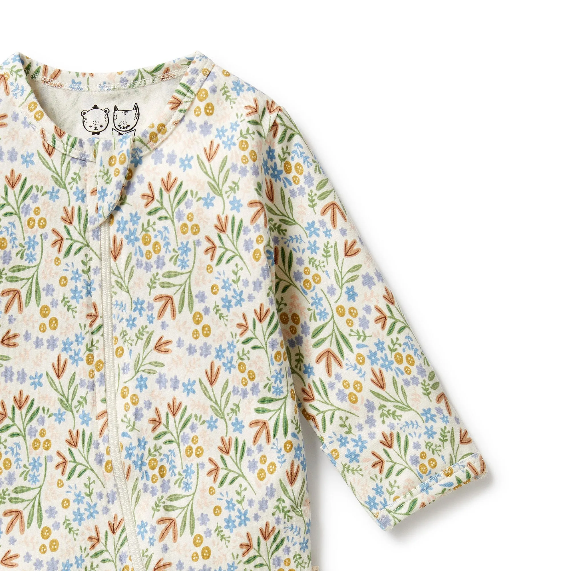 Wilson & Frenchy Tinker Floral Organic Zipsuit with Feet