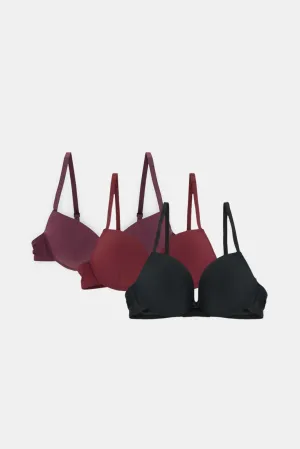 Women Assorted Push Up Bra Set (Pack of 3)